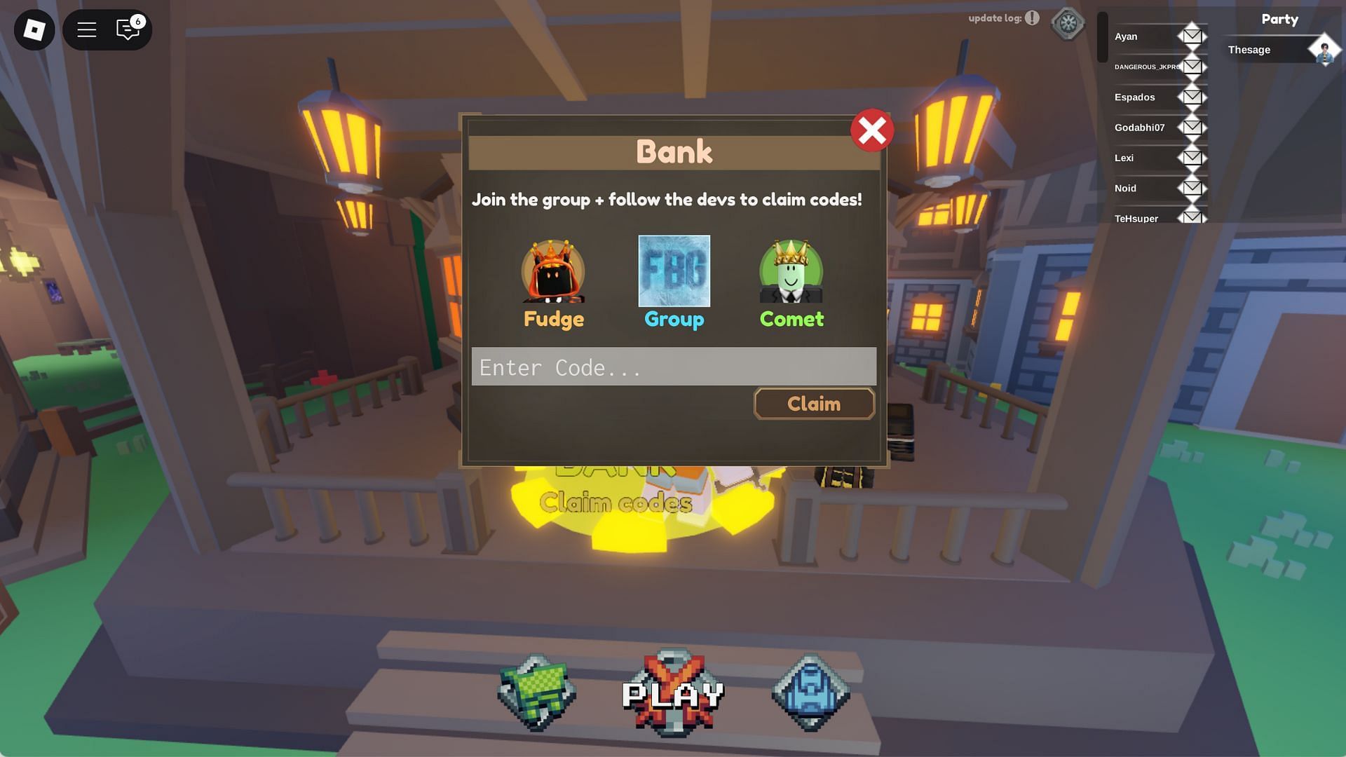 Redeem your code here (Image via Roblox)